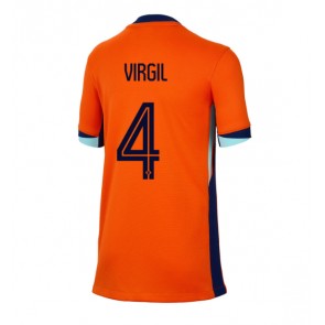 Holandsko Virgil van Dijk #4 Dámské Domácí Dres ME 2024 Krátký Rukáv